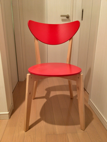 IKEA 椅子 ダイニングチェア 4脚セット希望  赤 中古 手渡し希望
