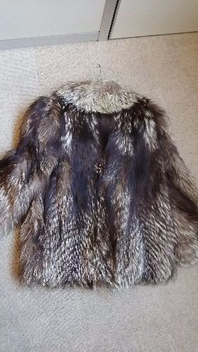 AA980 シルバーフォックス コート 一枚革 極上 高級 本毛皮