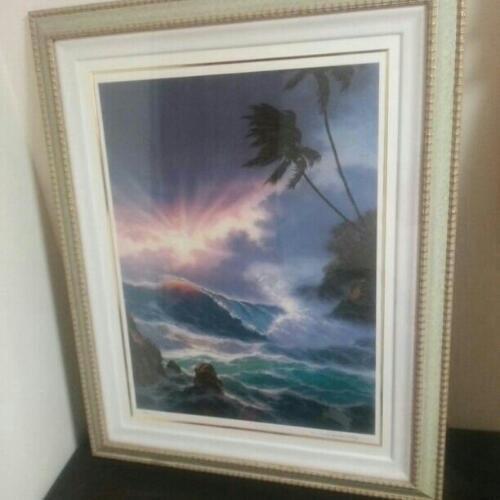 ロイ.ゴンザレス.タボラ　ハワイ　 絵画 真作 風景画 アート 美術品　ハワイ海 ロイ.ゴンザレス.タボラ ハワイ 絵画 真作 風景画 額装 アート