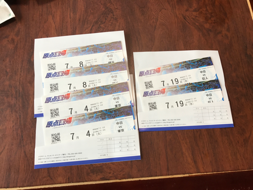 本日限定 中日vs巨人戦 ペア