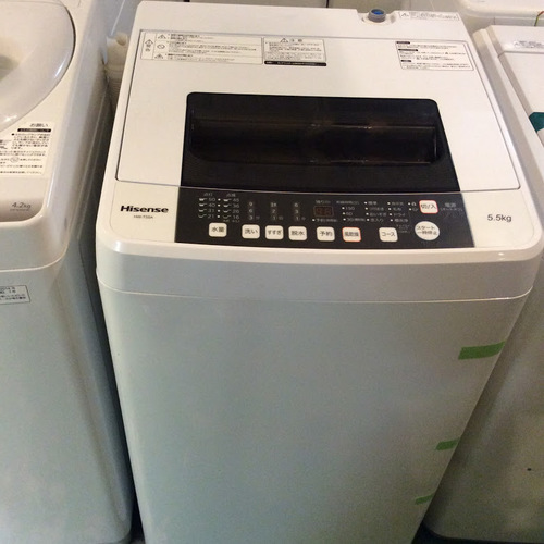 【期間限定30％OFF・全国送料無料・半年保証】洗濯機 2016年製 Hisense HW-T55A 中古