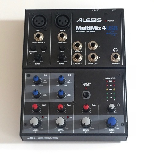 【ミキサー】ALESIS　MultiMix 4USB  4チャンネルデスクトップミキサ