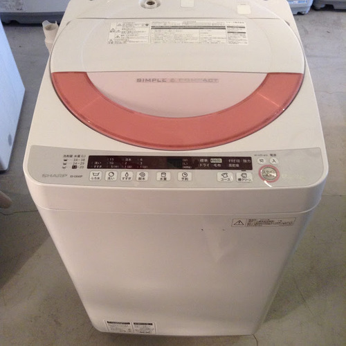 【期間限定30％OFF・全国送料無料・半年保証】洗濯機 2015年製 SHARP ES-GE60P 中古