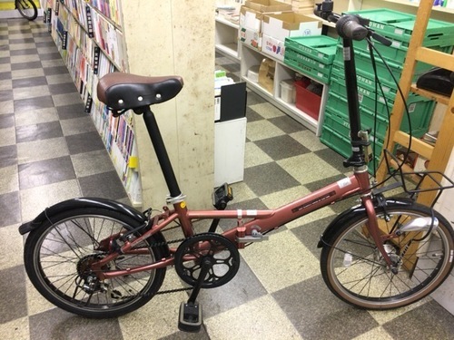 [4340]パナソニック　ビーンハウス　折りたたみ自転車　20インチ　外装6段変速　軽量アルミフレーム　LEDオートライト　BAA自転車安全基準適合　ブラウン