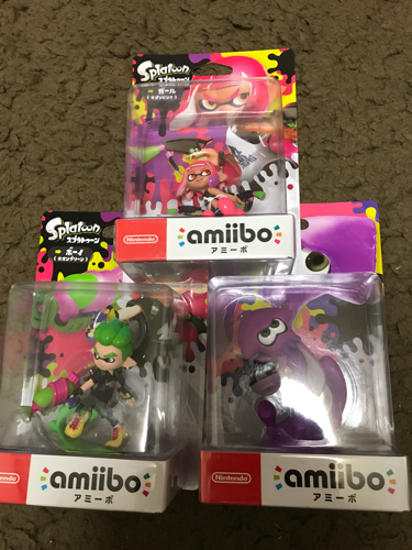 スプラトゥーン amiibo5種セット (アオリ・ホタル・ガール【ネオンピンク】・ボーイ【ネオングリーン】・イカ【ネオンパープル】) +オリジナルステッカー3種付