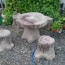石のテーブルと椅子(庭用)