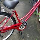 ２６インチ　外装６段変速　赤い自転車　引き取りに来られる方に