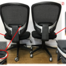 メッシュタイプの事務用椅子2脚セット(昇降式)