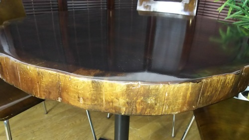 rie 美品！希少 ブビンガ 無垢一枚板 座卓 ブビンガ 1枚板 座