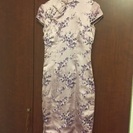チャイナドレス 薄紫 ひざ丈 9号