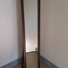 無料　鏡　ミラー ブラウン 木製　自立　サイズ　30 x 150センチ