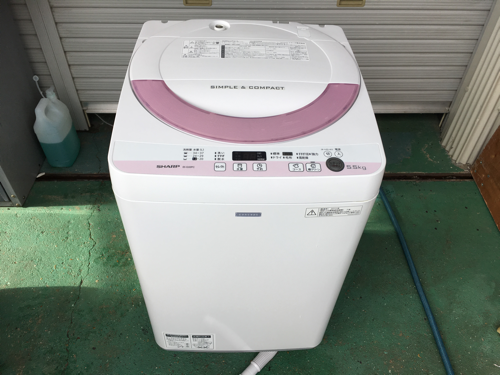 配送2000円〜 1年半使用 洗浄済 5.5kg洗濯機 2015年製 SHARP ES-G55PC-P