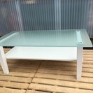 ［ガラス白テーブル］⁑リサイクルショップヘルプ