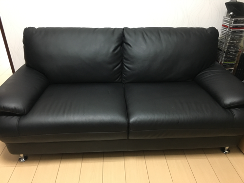 【値下げ】ニトリ高級 黒ソファー 3人掛け  定価35,000