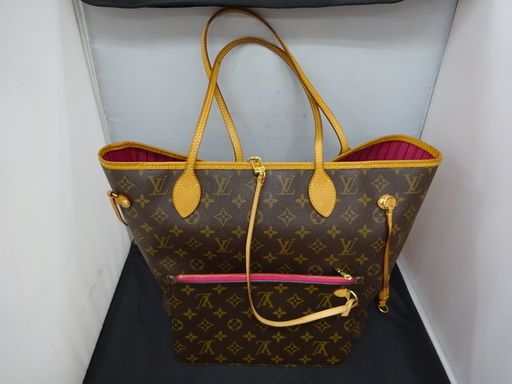 LV ルイヴィトン トートバッグ ネヴァーフルMM ピヴォワンヌ M41178 ポーチ 袋付き 美品