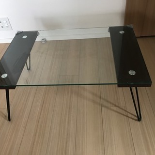 テーブル 折りたたみガラス机