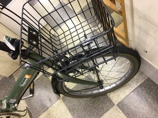 [4741]折りたたみ自転車　20インチ　外装6段変速　モスグリーン