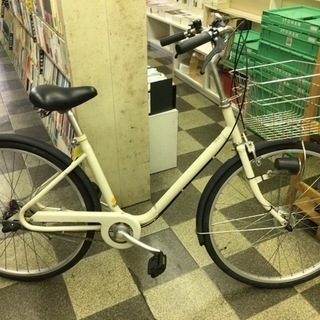 自転車中古 無印良品 内装3段変速 オートライト カゴ鍵付き タイヤ26インチ