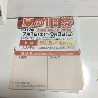 お値下げ としまえん 夏の1日券