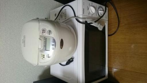 炊飯器(象印)、電子レンジ(ハイアール)セット