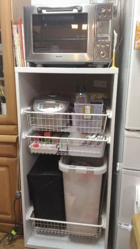 Ikeaレンジ台カゴが引出せます てこのやまてこのしん 福岡の収納家具 食器棚 キッチン収納 の中古あげます 譲ります ジモティーで不用品の処分