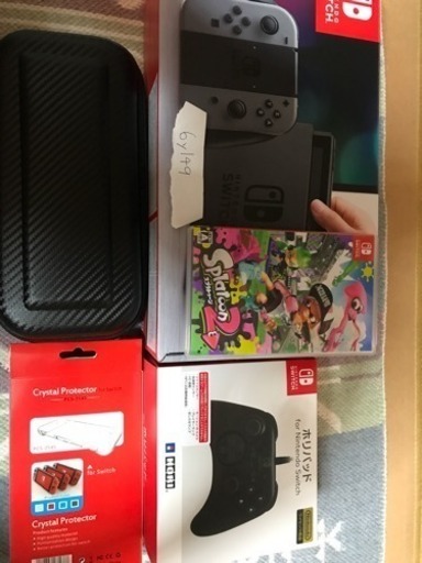 【定価以下 7/21購入中古】任天堂スイッチ Nintendo switchブラック+スプラ2ソフト+コントローラー+おまけ