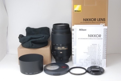 ◆新品同様☆超人気300mm超望遠◆ニコン Nikon AF-S 55-300mm F4.5-5.6G ED VR！高級プロテクター付き！送料無料！代引き発送！手数料無料！