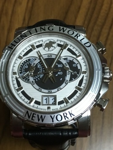 ♡他のサイトにて完売しました♡厚 17.1 HUNTING WORLD ハンティング ワールド メンズ腕時計 クロノグラフ 美品 ウォッチ 定形外送料無料