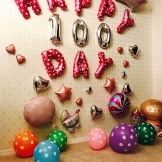 百日祝い 風船セット 100日 飾り ベビー
