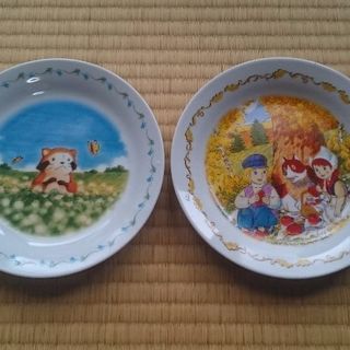 中古 アニメ皿 フランダースの犬 ラスカル ２枚セット