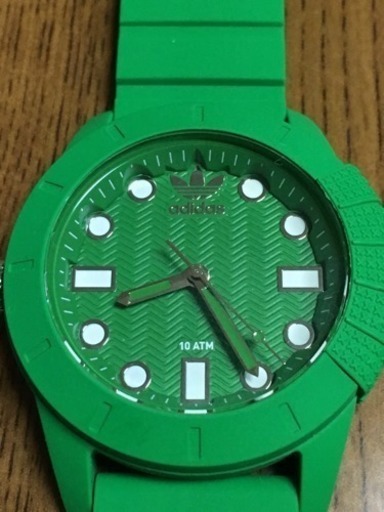 千 16.10 adidas アディダス 腕時計 メンズ 緑 美品 メンズウォッチ 定形外送料無料 グリーン