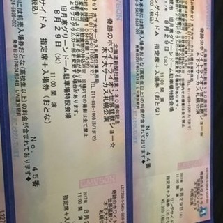 2枚セット　8月29日 木ノ下大サーカス 札幌公演