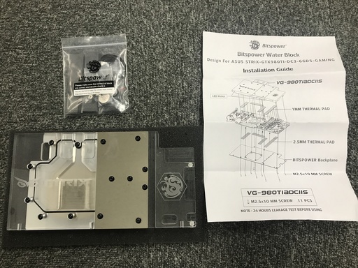 希少　Bitspower ASUS STRIX-GTX980TI-DC3-6GD5-GAMING 水枕　Water Block　未使用