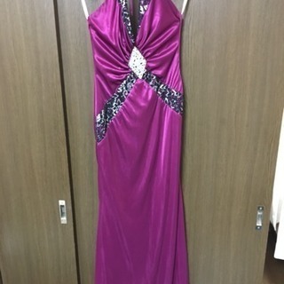 紫サテンドレス