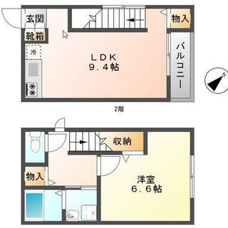 敷金・礼金0　梅林徒歩3分  1LDK　41.16m2 人気のメゾネット1階と2階のお部屋です - 福岡市