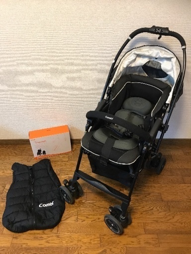 美品★コンビ純正フットマフ付きメチャカルハンディ オート4キャス plusエッグショック