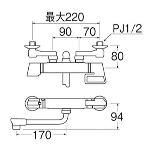 （交渉中）【新品・未使用】 SANEI  サーモシャワー混合栓 SK1812D-6N30HTA