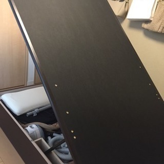 ガス圧式 収納ベッド 宮付き ハイタイプ セミダブルベッドリフトアップベッド ベッドフレーム メビウス