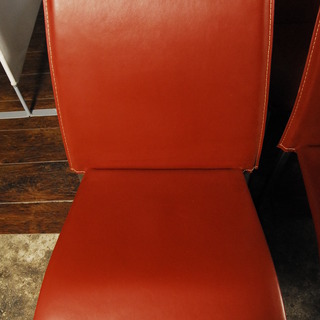 牛本革張り ステンレスフレームダイニングチェア 16脚セット イタリアンモダンスタッキング可 Bランク 3514