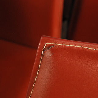 牛本革張り ステンレスフレームダイニングチェア 16脚セット イタリアンモダンスタッキング可 Bランク 3514