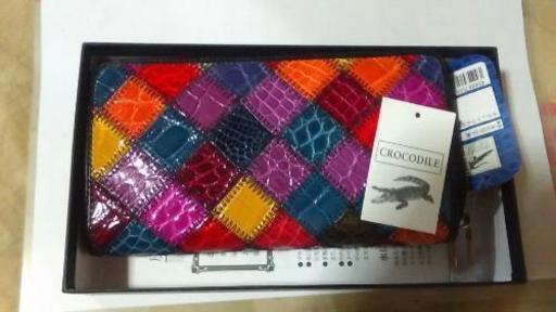 高級クロコ革長財布　新品！