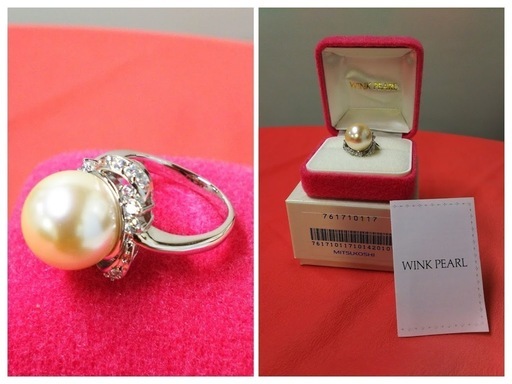 指輪 Winkpearl ウィンクパール リング ホワイトパール シルバー925 球体サイズ14mm リングサイズ17mm 13号 Kanamomo 門沢橋のアクセサリー 指輪 の中古 古着あげます 譲ります ジモティーで不用品の処分