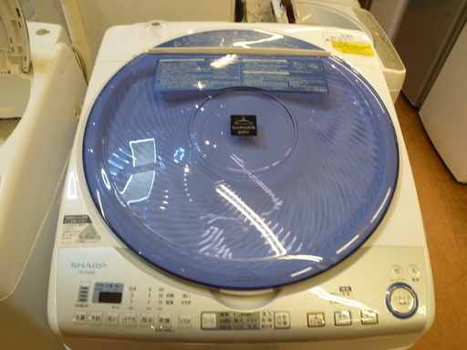 中古 SHARP ES-TA840-A [たて型洗濯乾燥機（8.0kg） ブルー系]2014年製