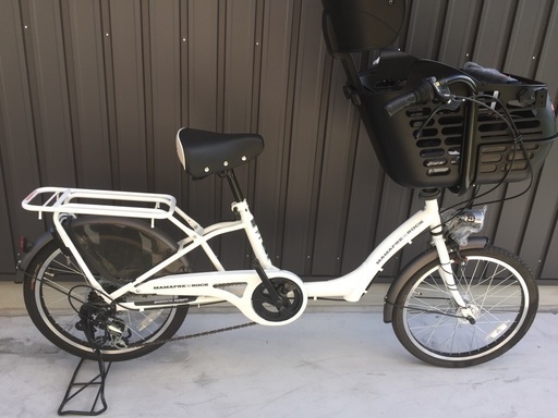 売切◆40%off以下！新車☆子供乗せ自転車　ママフレロック206　6段変速 オートライト パールホワイト