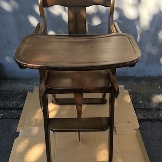 【赤ちゃん用椅子】折り畳み可能。テーブル付き木製ベビーチェア  ...