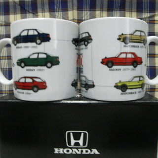 Hondaノベルティグッズ　車柄のマグカップ２個セット　新品