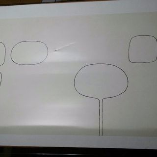 IKEAポスター:抽象画 (大:70cm×100cmほど)