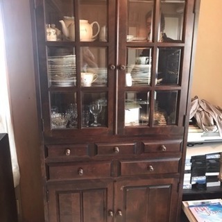 値下げ☆和食器棚☆(北海道民芸家具)