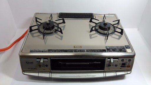 【最終値下げ】リンナイ　ガスコンロ♪　ガステーブル　両面グリル　ガラストップ　　309