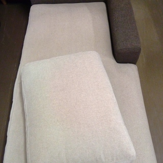 ハンズクラフト博多店】L字型布ソファー クッション付き 中古品
